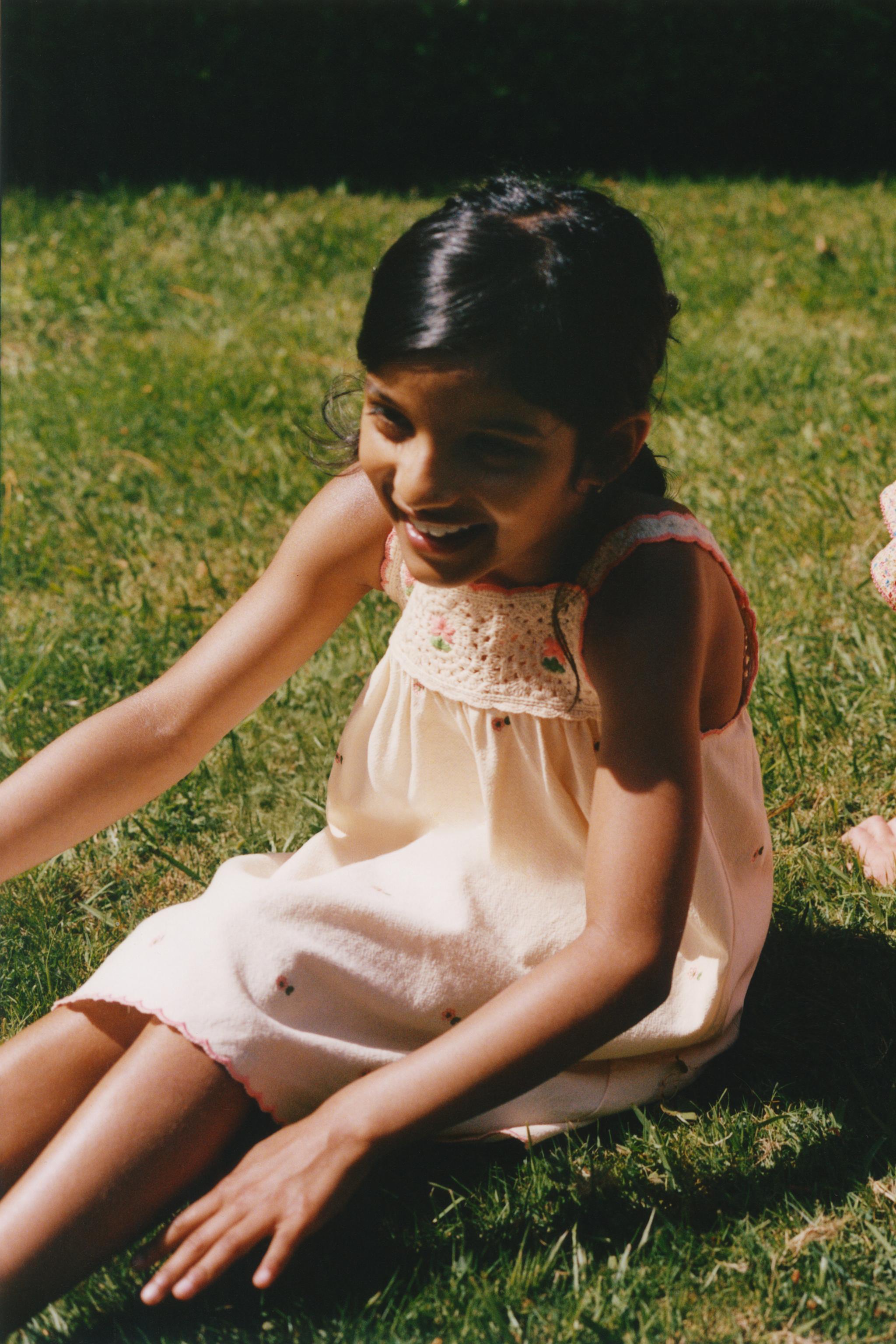 CROCHET KNIT COMBINATION DRESS